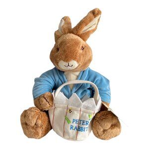 Peter Rabbit Plush with Basket Kids Preferred 2008 Beatrix Potter Stuffed Bunny